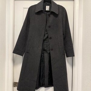 CABIN Gray Wool Blend Long Coat - Size M